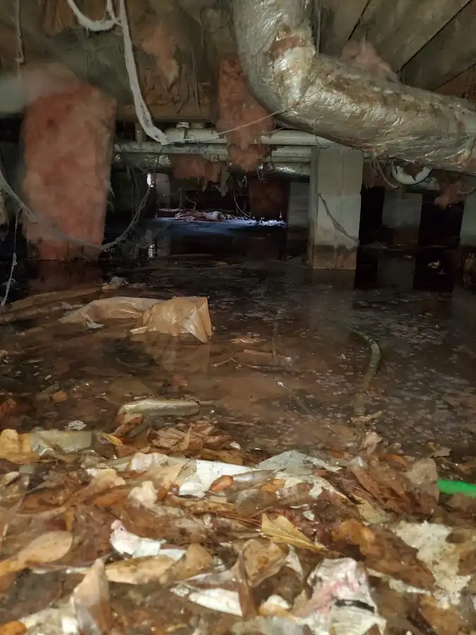 Crawl space flood assessment for Commercial Water Damage Restoration in Waseca